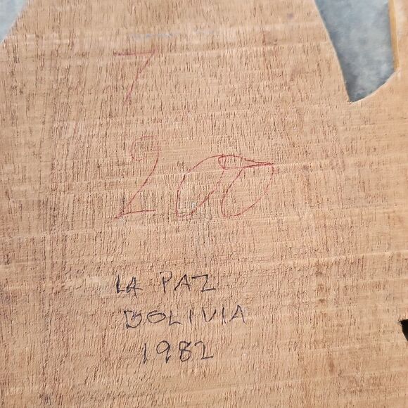 La Paz Bolivia Hand Carved Wooden Wall Hanging 1982 Set of 2 - Picture 12 of 14